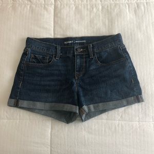 Dark wash jean shorts